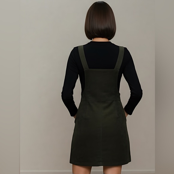 Zip Up Corduroy Overall Dress Green - Picture 3 of 7